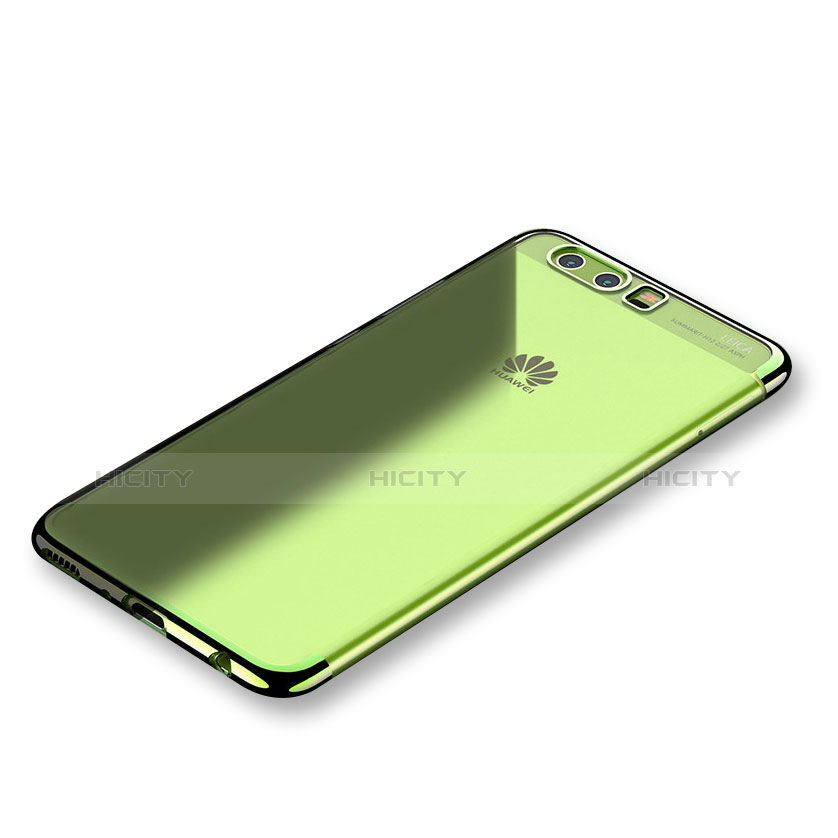 Huawei P10用極薄ソフトケース シリコンケース 耐衝撃 全面保護 クリア透明 H01 ファーウェイ グリーン