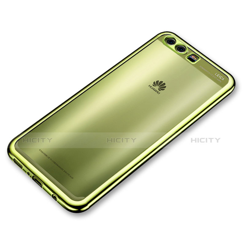 Huawei P10用極薄ソフトケース シリコンケース 耐衝撃 全面保護 クリア透明 H02 ファーウェイ グリーン