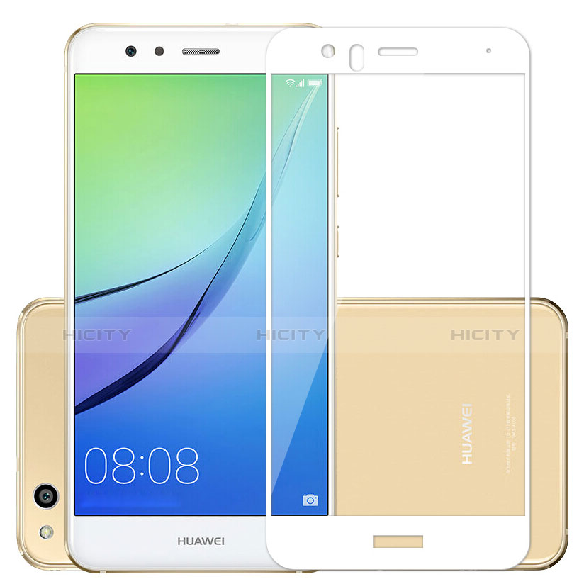 Huawei P10 Lite用強化ガラス フル液晶保護フィルム ファーウェイ ホワイト