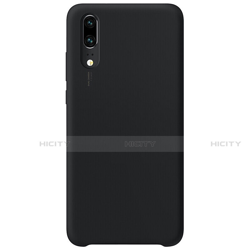 Huawei P20用360度 フルカバー極薄ソフトケース シリコンケース 耐衝撃 全面保護 バンパー C02 ファーウェイ ブラック