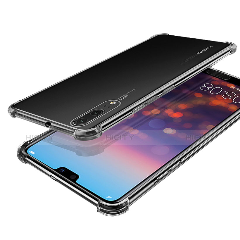 Huawei P20用極薄ソフトケース シリコンケース 耐衝撃 全面保護 クリア透明 H03 ファーウェイ クリア