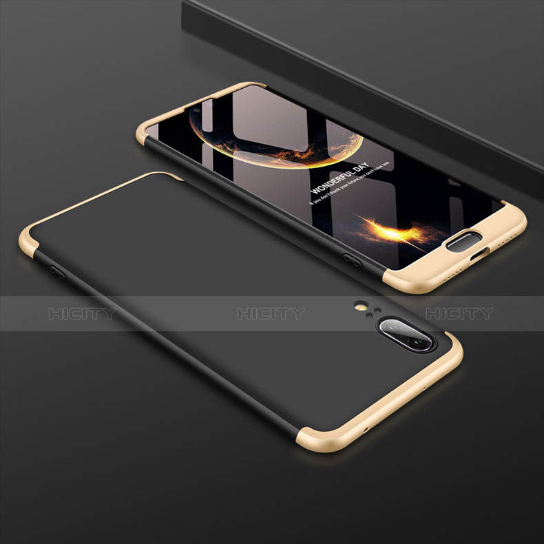 Huawei P20用ハードケース プラスチック 質感もマット 前面と背面 360度 フルカバー ファーウェイ ゴールド・ブラック