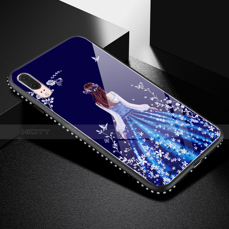 Huawei P20用ハイブリットバンパーケース プラスチック ドレスガール ドレス少女 鏡面 カバー ファーウェイ 