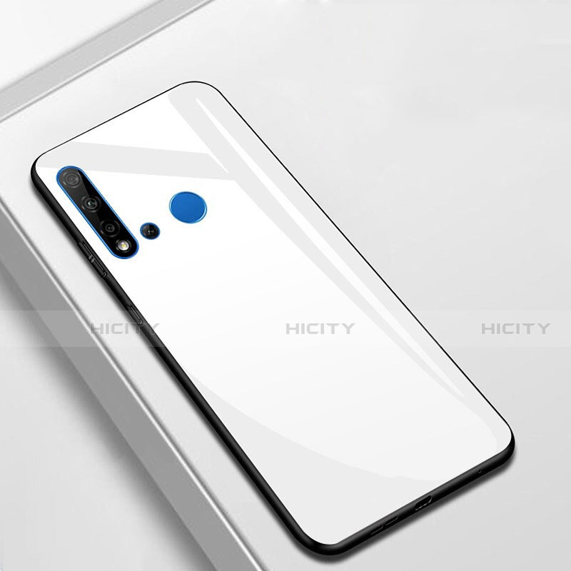 Huawei P20 Lite (2019)用ハイブリットバンパーケース プラスチック 鏡面 カバー T01 ファーウェイ ホワイト