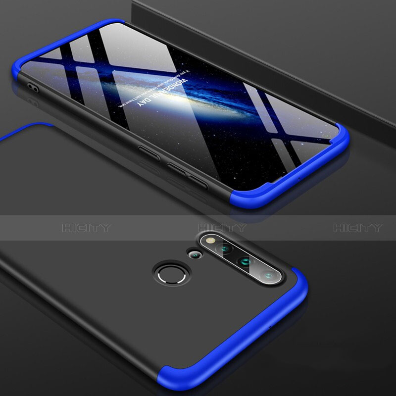 Huawei P20 Lite (2019)用ハードケース プラスチック 質感もマット 前面と背面 360度 フルカバー P01 ファーウェイ ネイビー・ブラック