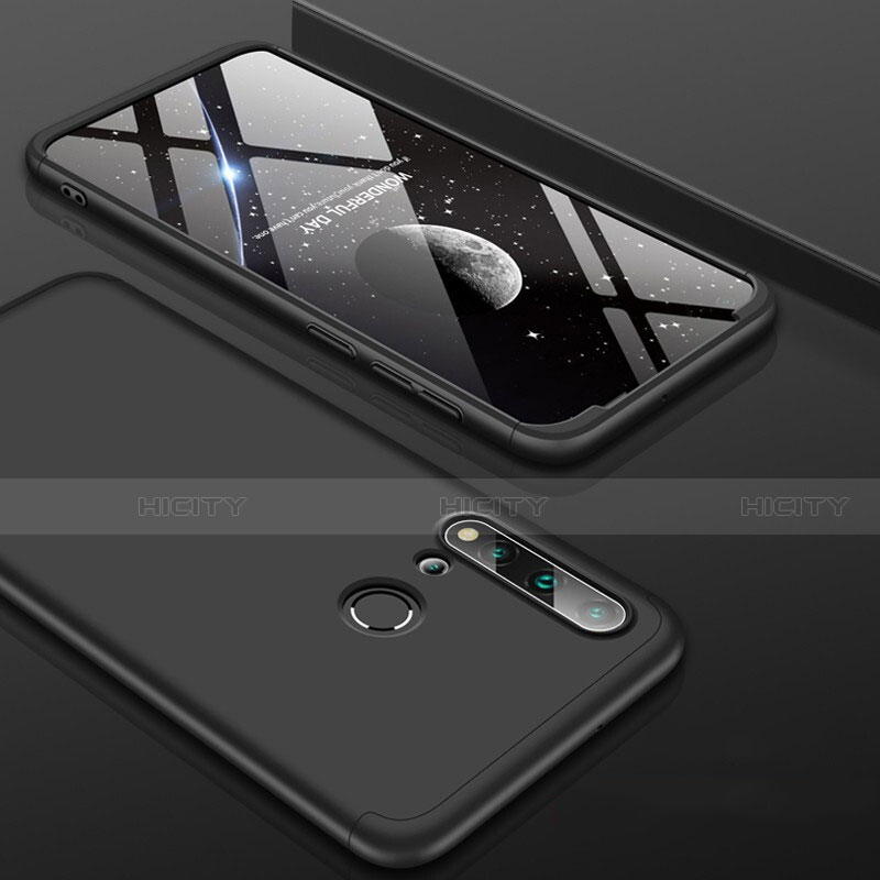 Huawei P20 Lite (2019)用ハードケース プラスチック 質感もマット 前面と背面 360度 フルカバー P01 ファーウェイ ブラック