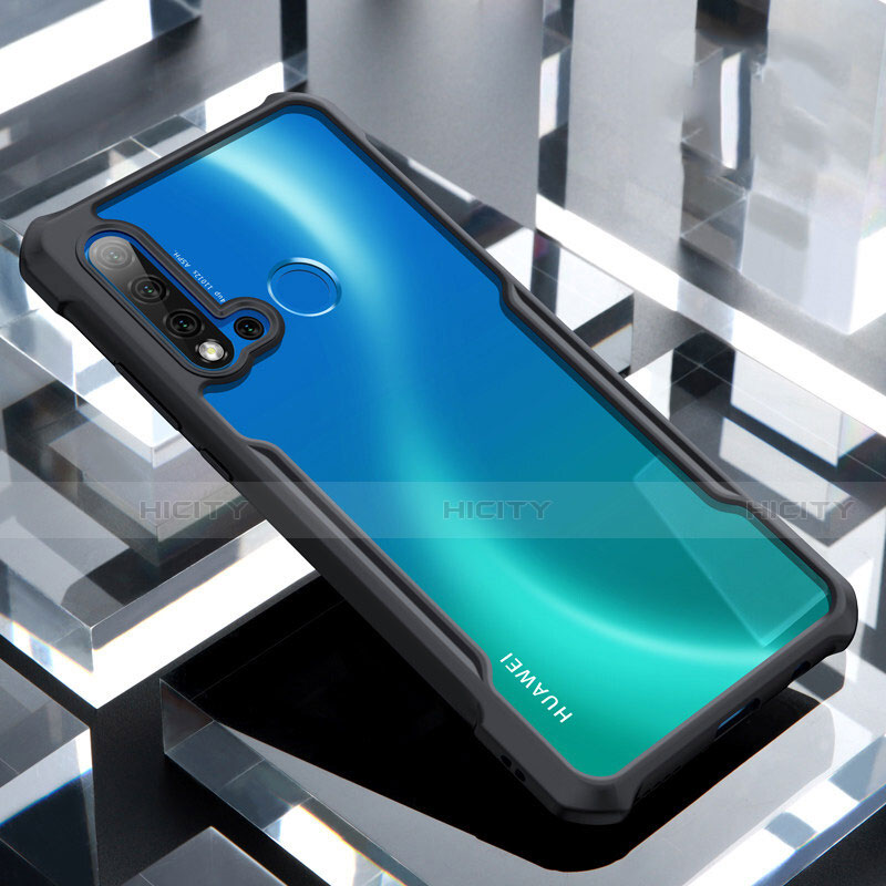 Huawei P20 Lite (2019)用ハイブリットバンパーケース クリア透明 プラスチック 鏡面 カバー H01 ファーウェイ ブラック