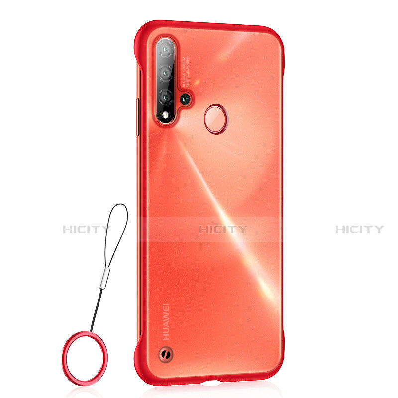 Huawei P20 Lite (2019)用極薄ケース クリア透明 プラスチック 質感もマットU01 ファーウェイ レッド
