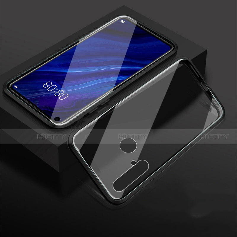 Huawei P20 Lite (2019)用ケース 高級感 手触り良い アルミメタル 製の金属製 360度 フルカバーバンパー 鏡面 カバー ファーウェイ ブラック
