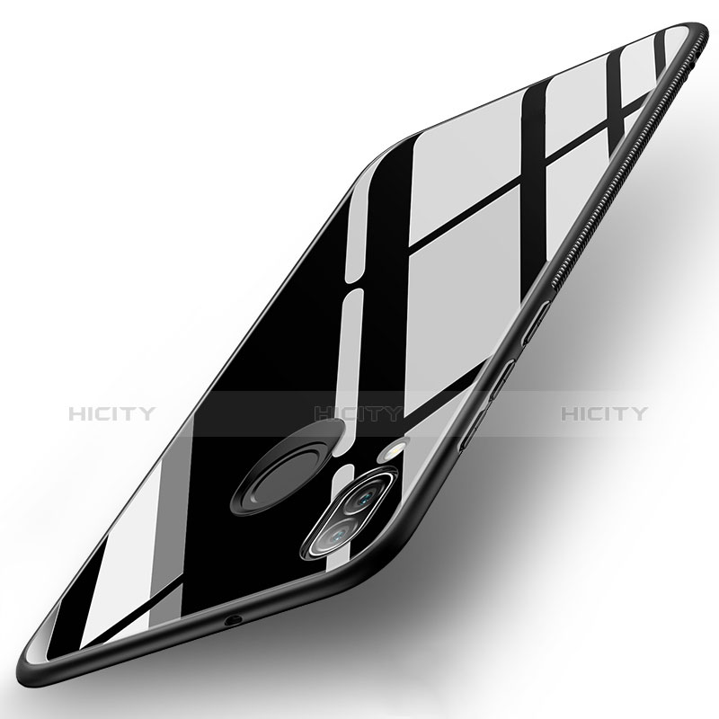 Huawei P20 Lite用ハイブリットバンパーケース プラスチック 鏡面 カバー ファーウェイ ブラック