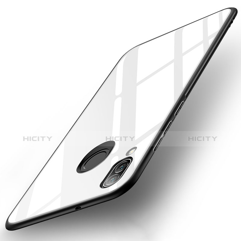 Huawei P20 Lite用ハイブリットバンパーケース プラスチック 鏡面 カバー ファーウェイ ホワイト