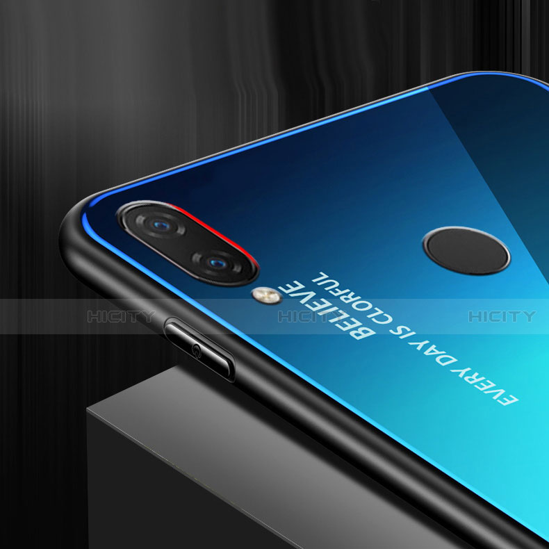 Huawei P20 Lite用ハイブリットバンパーケース プラスチック 鏡面 虹 グラデーション 勾配色 カバー ファーウェイ 