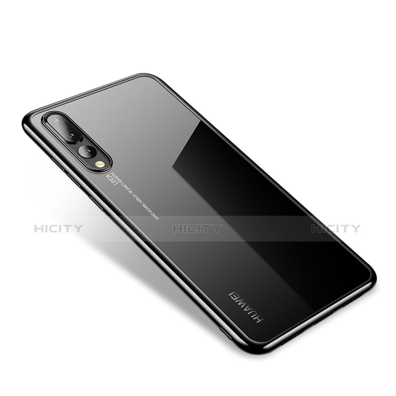 Huawei P20 Pro用極薄ソフトケース シリコンケース 耐衝撃 全面保護 クリア透明 H04 ファーウェイ ブラック