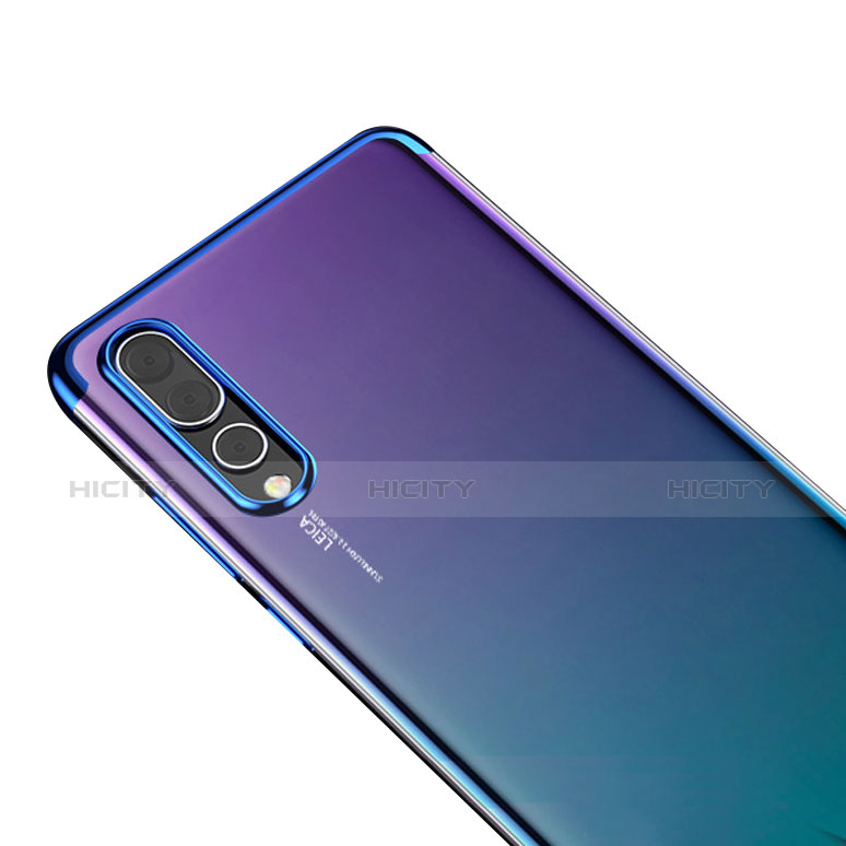 Huawei P20 Pro用極薄ソフトケース シリコンケース 耐衝撃 全面保護 クリア透明 T04 ファーウェイ ネイビー