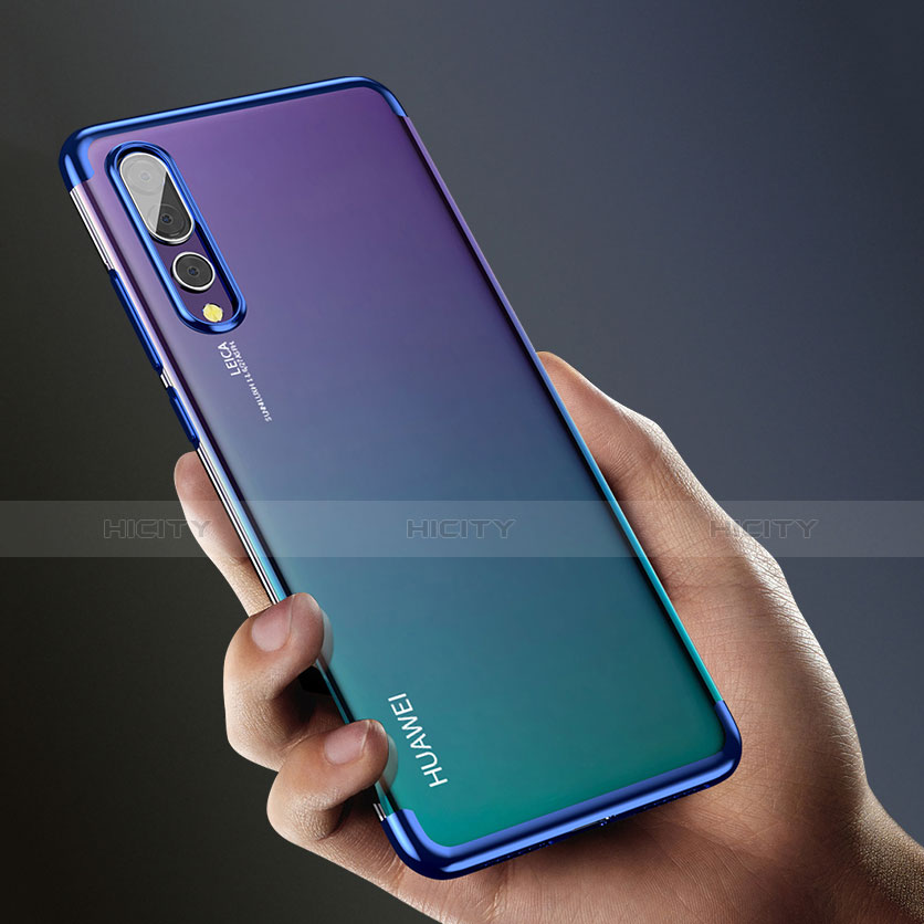 Huawei P20 Pro用極薄ソフトケース シリコンケース 耐衝撃 全面保護 クリア透明 T09 ファーウェイ ネイビー