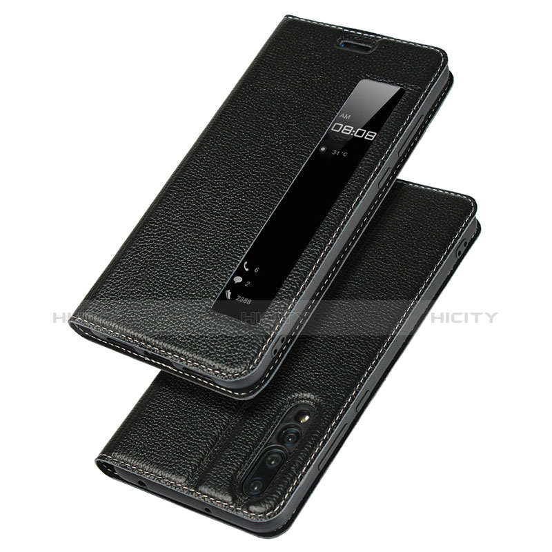 Huawei P20 Pro用手帳型 レザーケース スタンド カバー L04 ファーウェイ ブラック