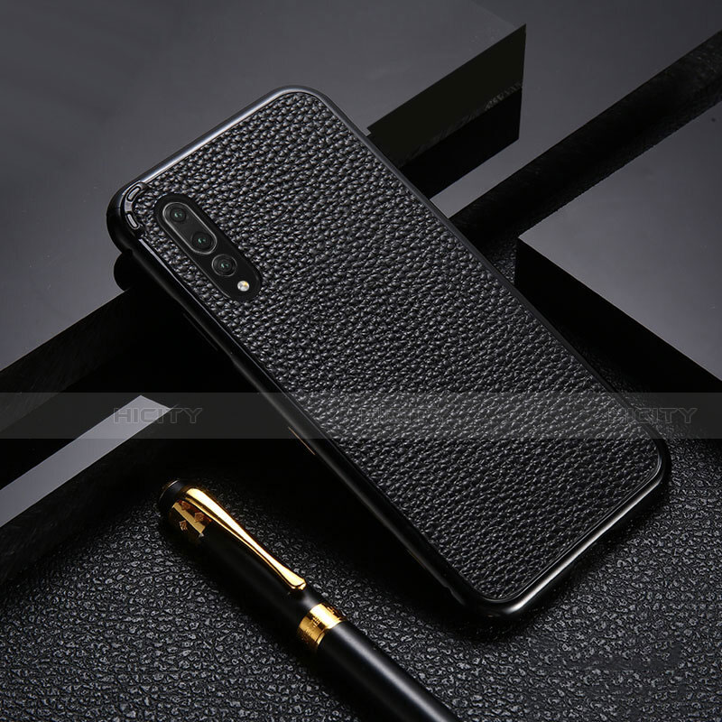 Huawei P20 Pro用ケース 高級感 手触り良い アルミメタル 製の金属製 カバー T04 ファーウェイ ブラック