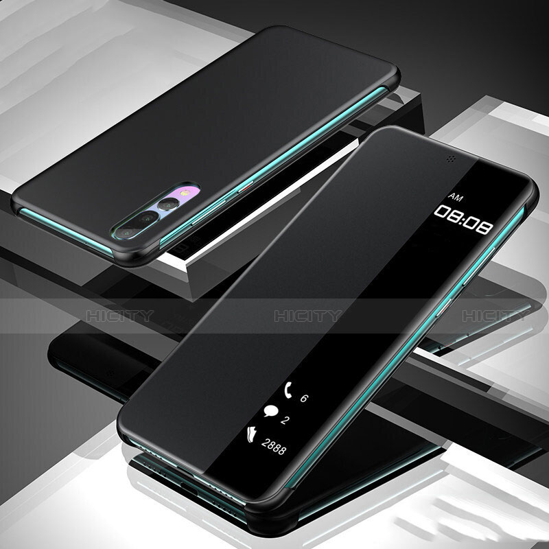 Huawei P20 Pro用手帳型 レザーケース スタンド カバー T05 ファーウェイ ブラック