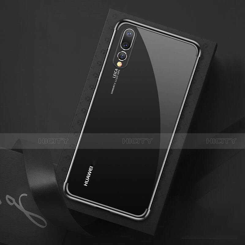 Huawei P20 Pro用極薄ソフトケース シリコンケース 耐衝撃 全面保護 クリア透明 S07 ファーウェイ ブラック