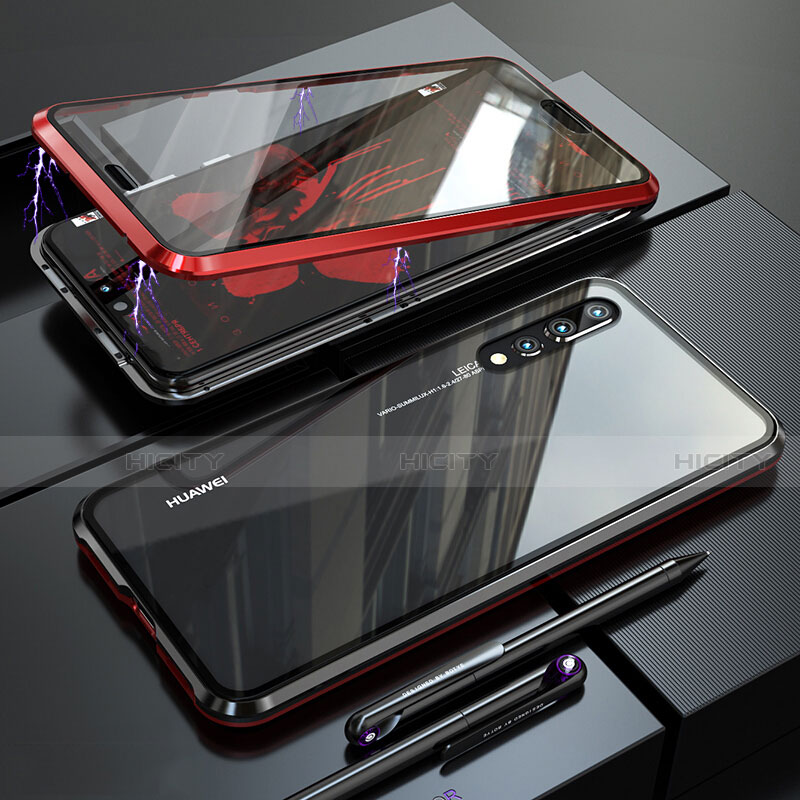 Huawei P20 Pro用ケース 高級感 手触り良い アルミメタル 製の金属製 360度 フルカバーバンパー 鏡面 カバー M01 ファーウェイ 