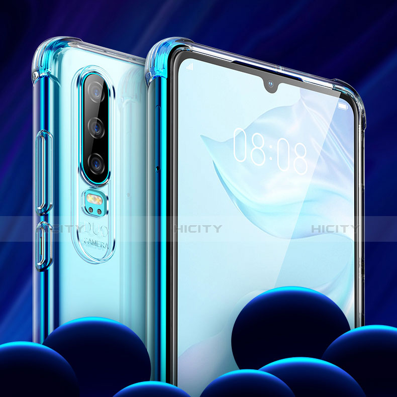 Huawei P30用極薄ソフトケース シリコンケース 耐衝撃 全面保護 クリア透明 T05 ファーウェイ クリア