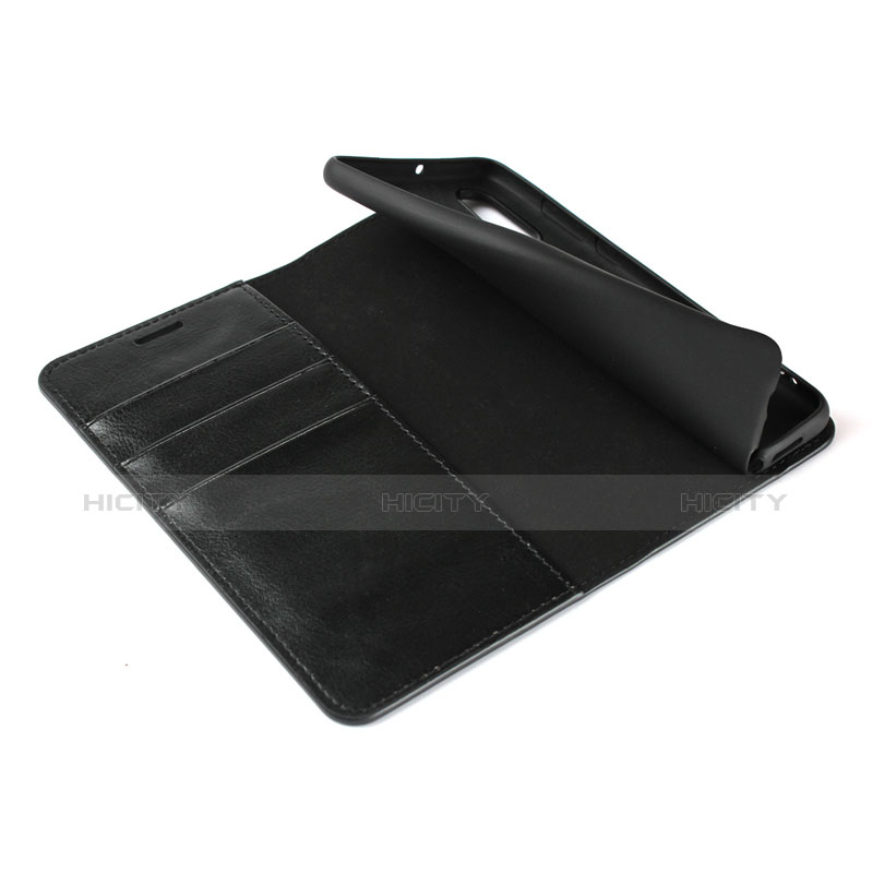 Huawei P30用手帳型 レザーケース スタンド ファーウェイ ブラック