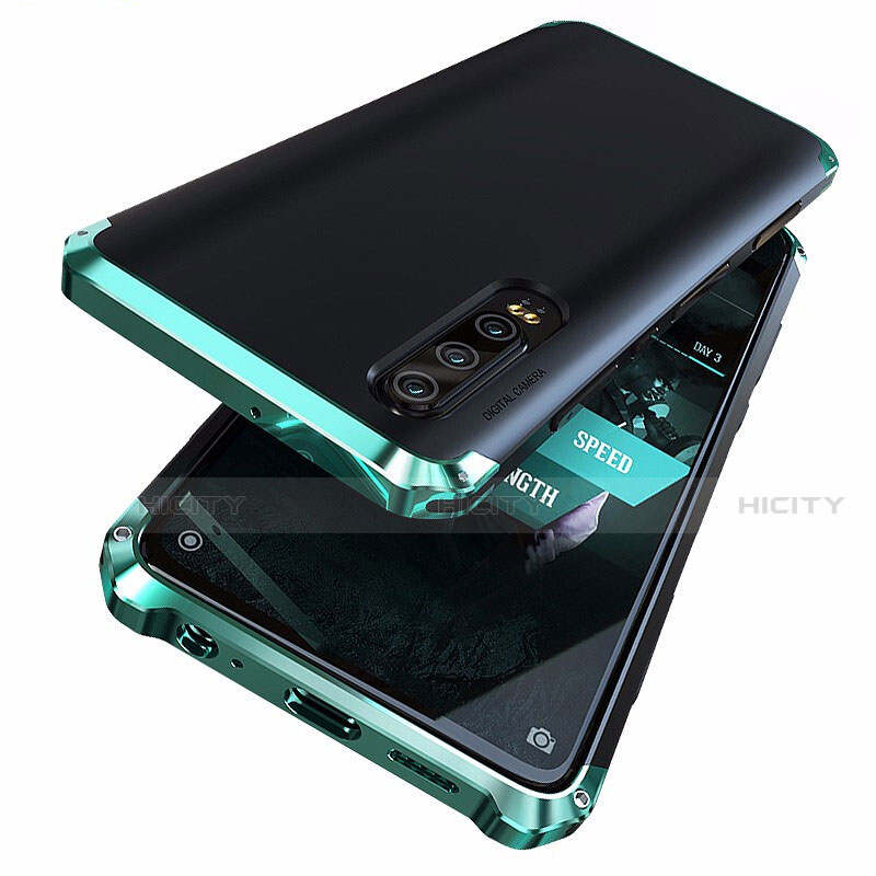 Huawei P30用ケース 高級感 手触り良い アルミメタル 製の金属製 カバー ファーウェイ グリーン