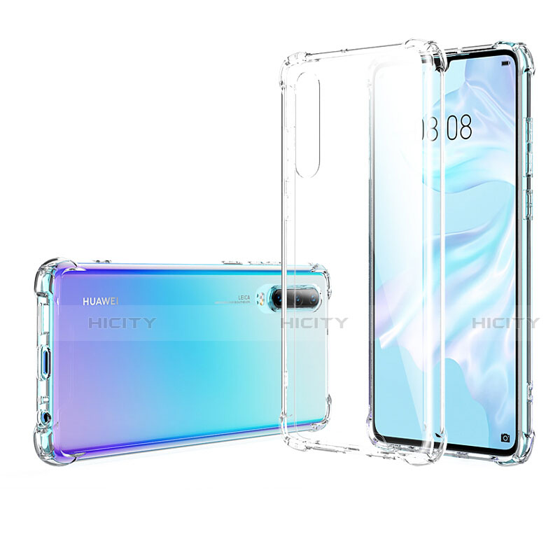 Huawei P30用極薄ソフトケース シリコンケース 耐衝撃 全面保護 クリア透明 S03 ファーウェイ クリア