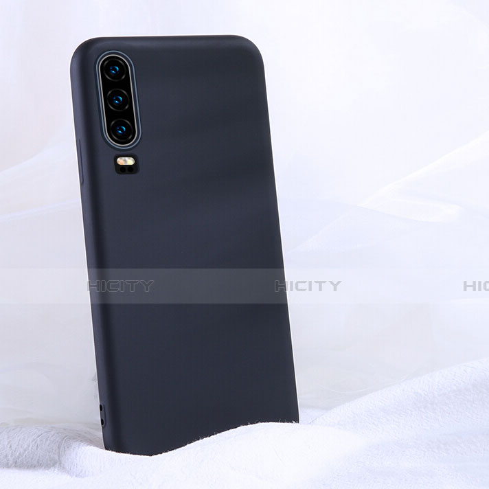 Huawei P30用360度 フルカバー極薄ソフトケース シリコンケース 耐衝撃 全面保護 バンパー C06 ファーウェイ ブラック