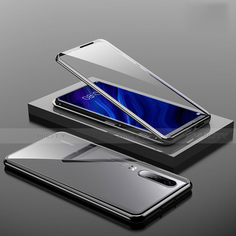 Huawei P30用ケース 高級感 手触り良い アルミメタル 製の金属製 360度 フルカバーバンパー 鏡面 カバー T01 ファーウェイ 