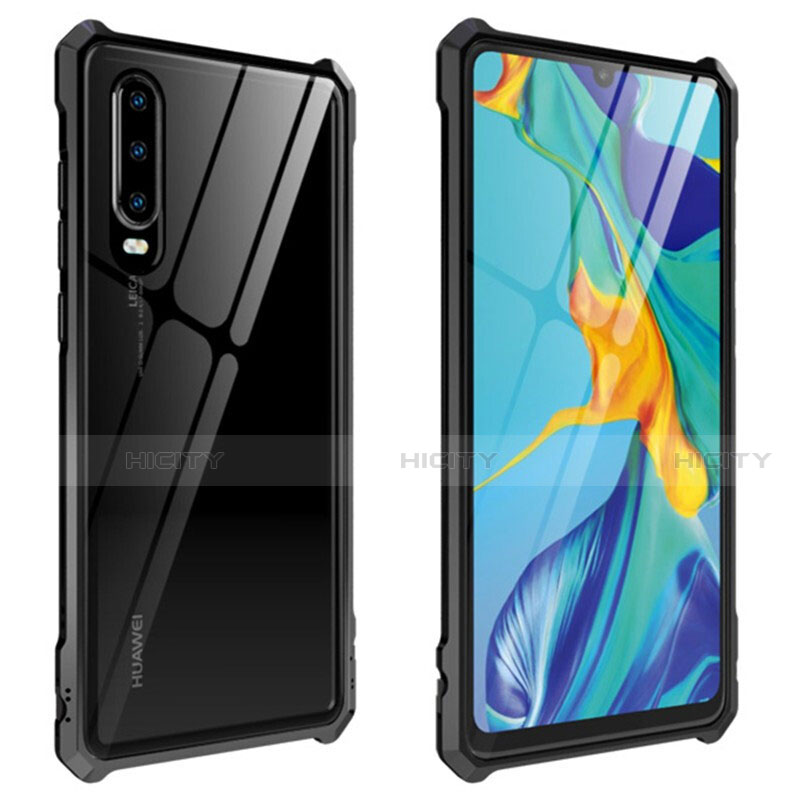 Huawei P30用ケース 高級感 手触り良い アルミメタル 製の金属製 360度 フルカバーバンパー 鏡面 カバー T09 ファーウェイ 