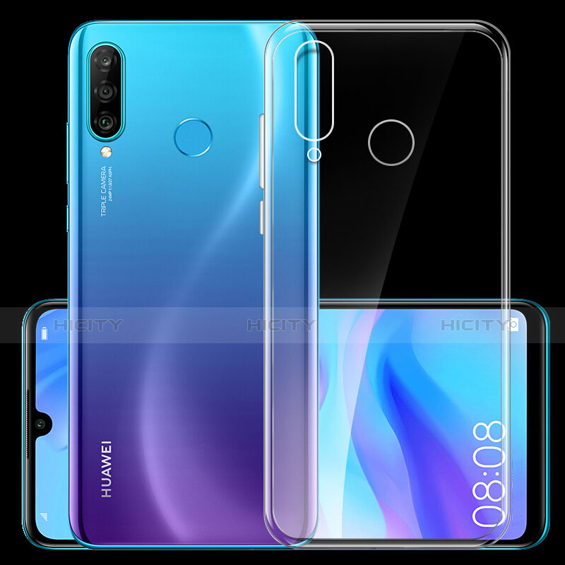 Huawei P30 Lite用極薄ソフトケース シリコンケース 耐衝撃 全面保護 クリア透明 T02 ファーウェイ クリア