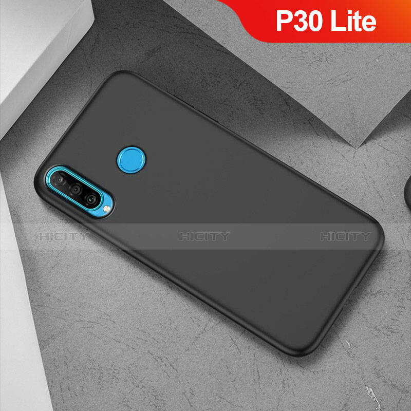 Huawei P30 Lite用極薄ソフトケース シリコンケース 耐衝撃 全面保護 S02 ファーウェイ ブラック