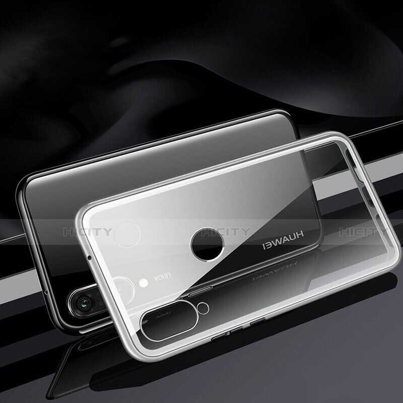 Huawei P30 Lite用ケース 高級感 手触り良い アルミメタル 製の金属製 360度 フルカバーバンパー 鏡面 カバー T04 ファーウェイ ホワイト