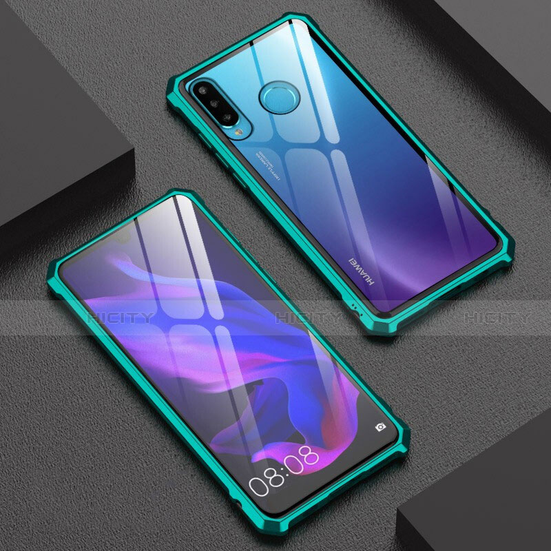 Huawei P30 Lite用ケース 高級感 手触り良い アルミメタル 製の金属製 360度 フルカバーバンパー 鏡面 カバー ファーウェイ 