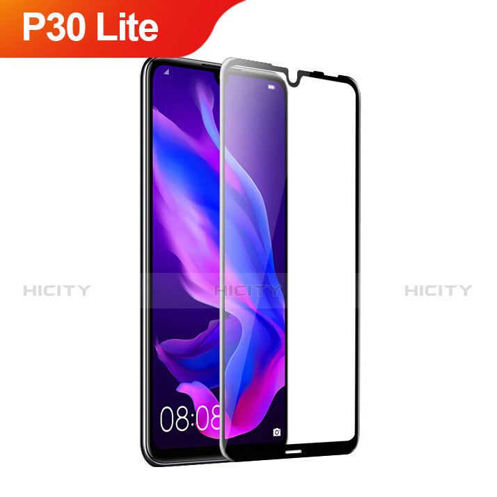 Huawei P30 Lite New Edition用強化ガラス フル液晶保護フィルム ファーウェイ ブラック