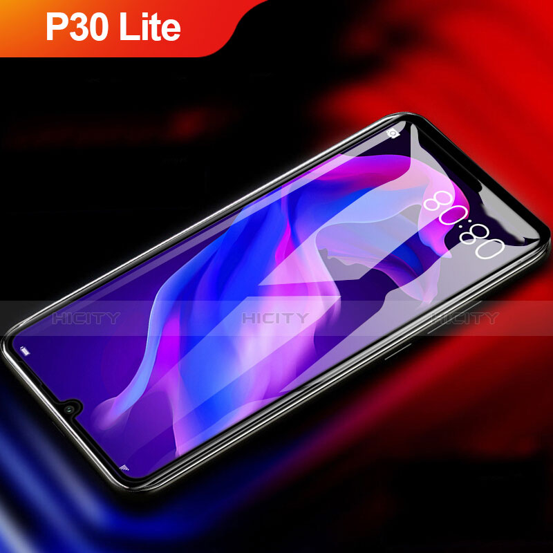 Huawei P30 Lite New Edition用強化ガラス フル液晶保護フィルム F04 ファーウェイ ブラック
