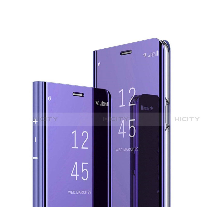 Huawei P30 Lite XL用手帳型 レザーケース スタンド 鏡面 カバー M01 ファーウェイ パープル