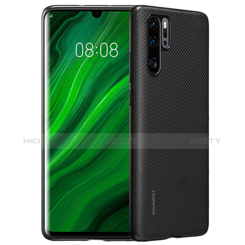 Huawei P30 Pro用シリコンケース ソフトタッチラバー ツイル B02 ファーウェイ ブラック