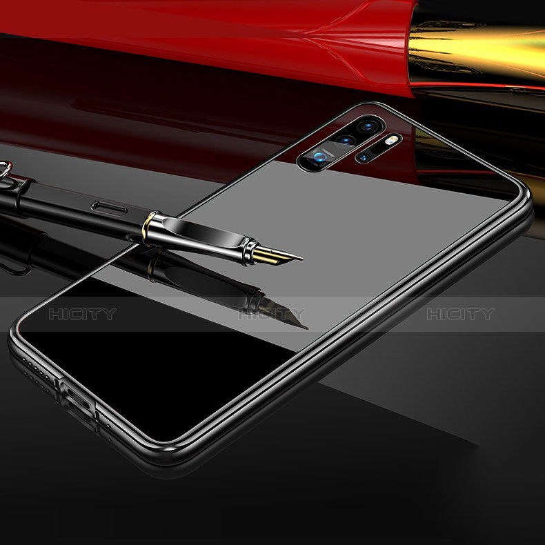 Huawei P30 Pro用ケース 高級感 手触り良い アルミメタル 製の金属製 バンパー 鏡面 カバー M03 ファーウェイ シルバー
