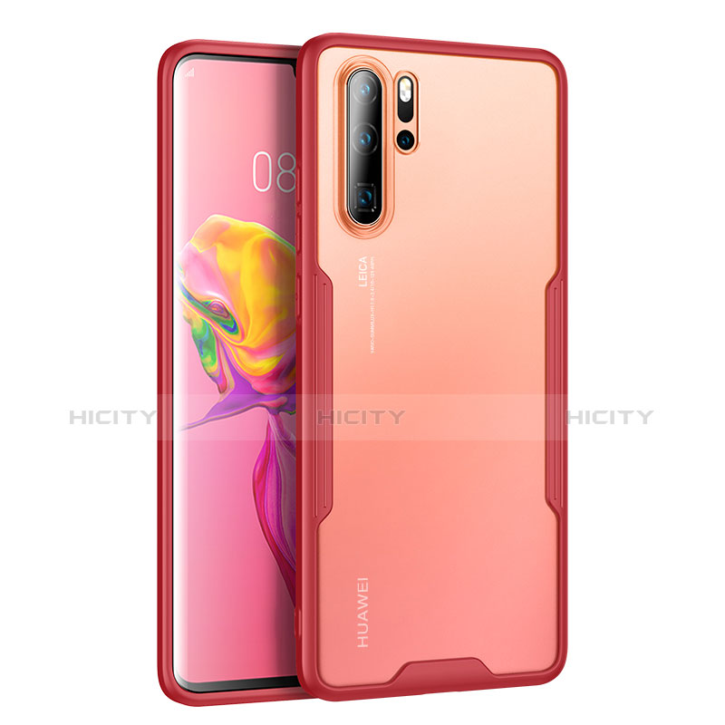 Huawei P30 Pro用ハイブリットバンパーケース クリア透明 プラスチック 鏡面 カバー M03 ファーウェイ レッド