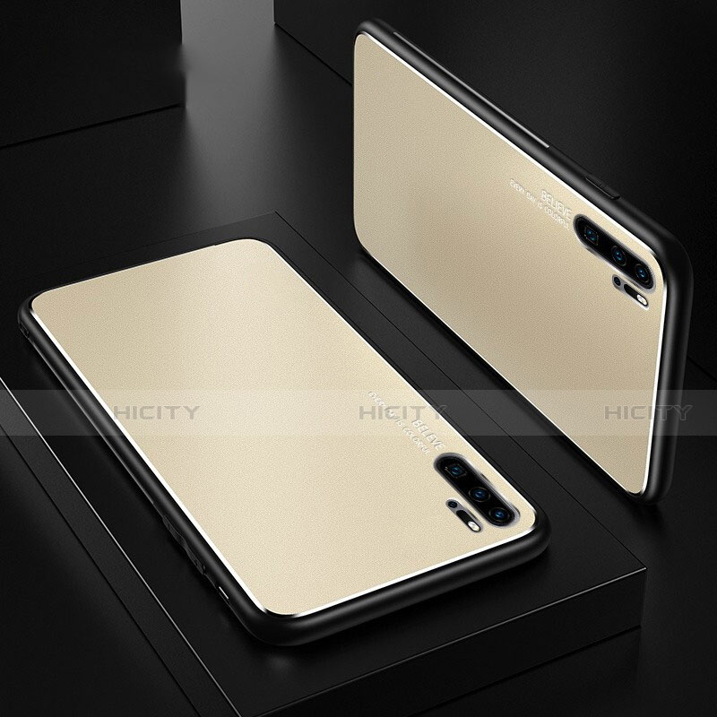 Huawei P30 Pro用ケース 高級感 手触り良い アルミメタル 製の金属製 カバー T01 ファーウェイ ゴールド