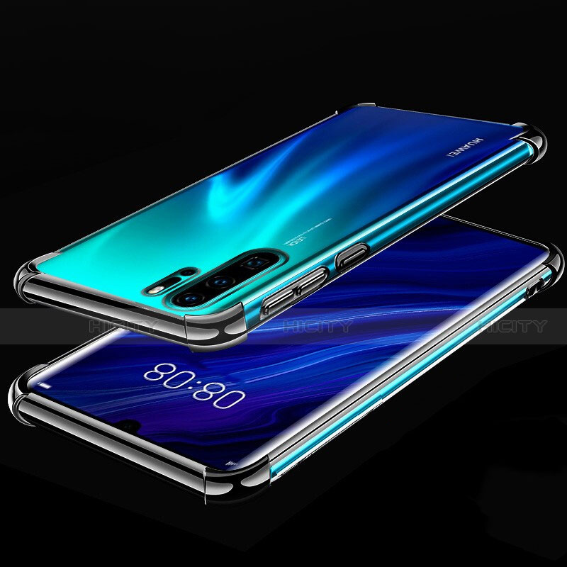 Huawei P30 Pro用極薄ソフトケース シリコンケース 耐衝撃 全面保護 クリア透明 S03 ファーウェイ ブラック