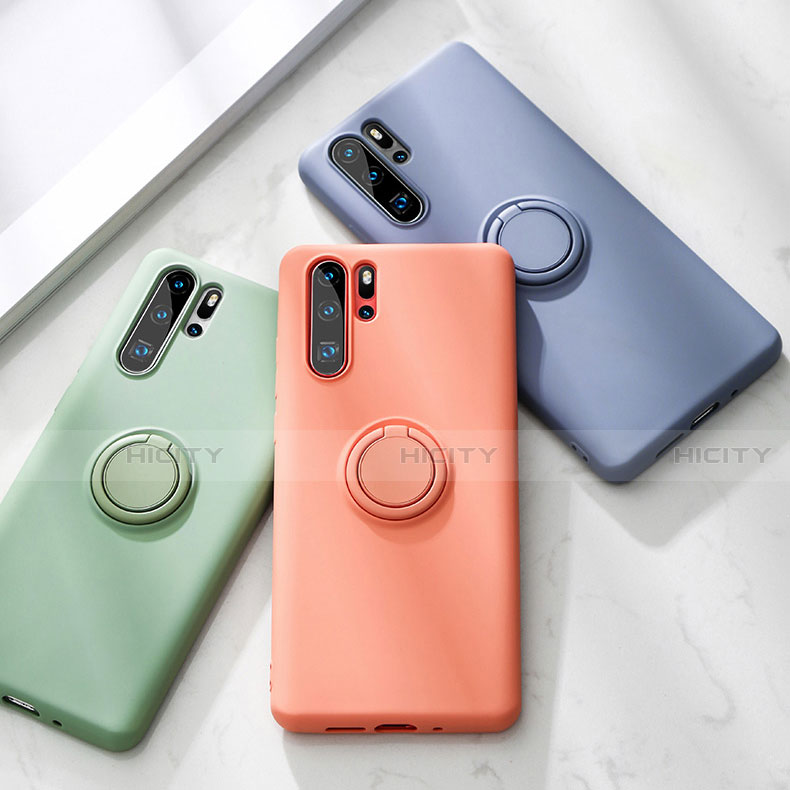 Huawei P30 Pro用極薄ソフトケース シリコンケース 耐衝撃 全面保護 アンド指輪 マグネット式 バンパー T03 ファーウェイ 