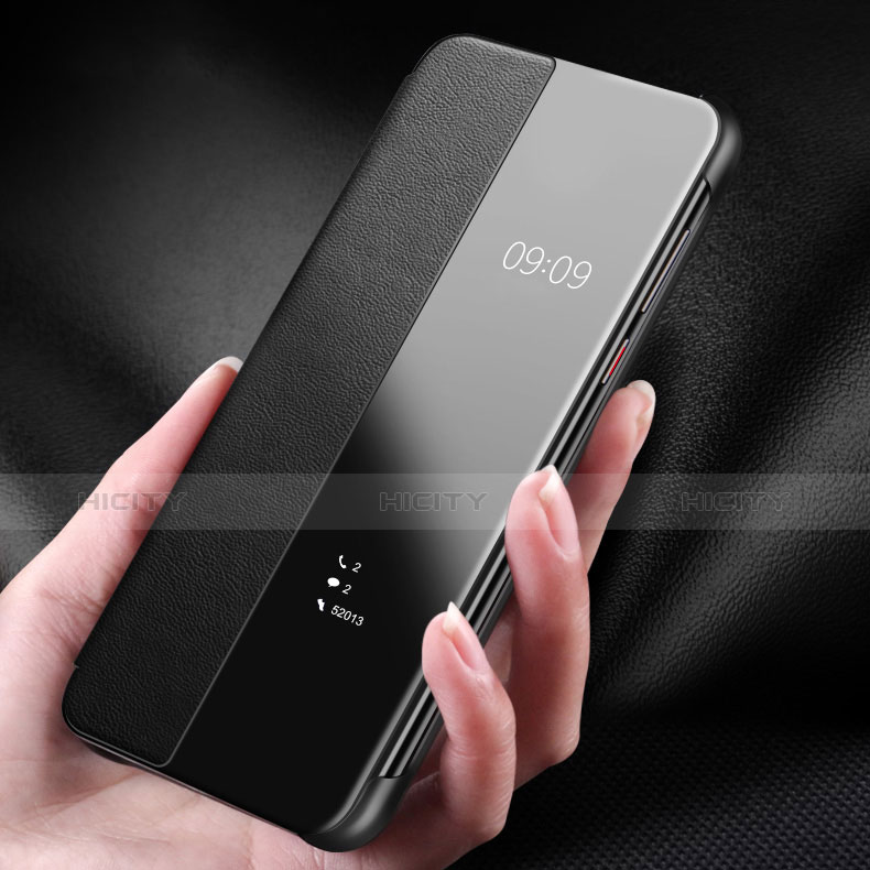Huawei P30 Pro New Edition用ケース 高級感 手触り良いレザー柄 S01 ファーウェイ ブラック