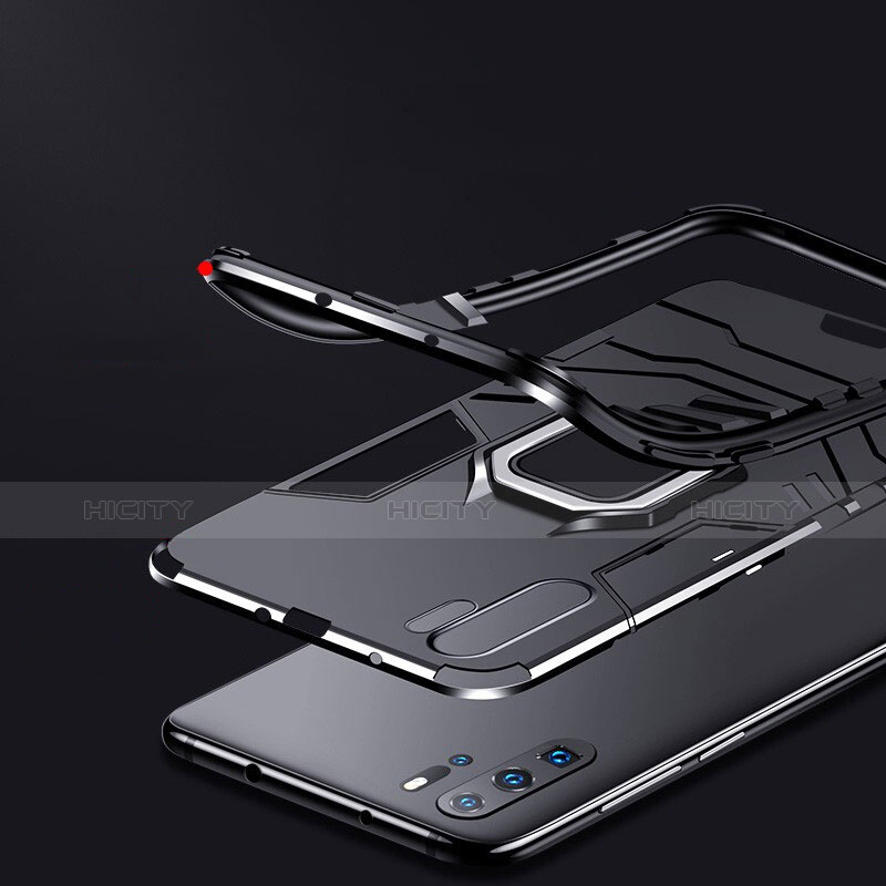 Huawei P30 Pro New Edition用ハイブリットバンパーケース スタンド プラスチック 兼シリコーン ファーウェイ ブラック