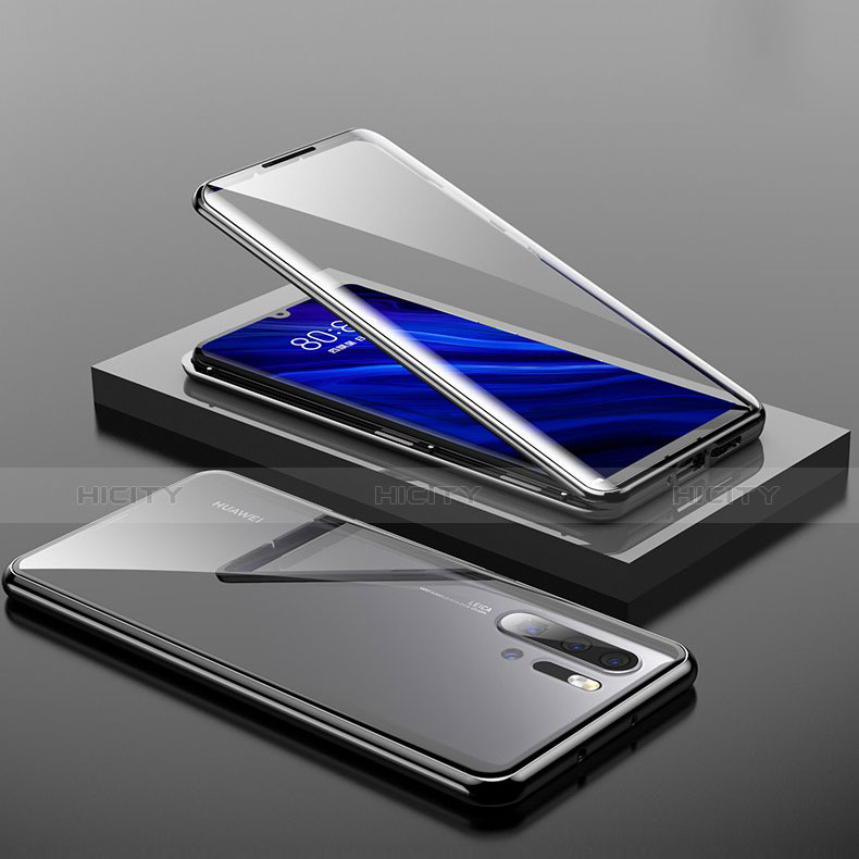 Huawei P30 Pro New Edition用ケース 高級感 手触り良い アルミメタル 製の金属製 バンパー 鏡面 カバー M01 ファーウェイ ブラック