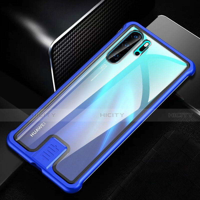 Huawei P30 Pro New Edition用ケース 高級感 手触り良い アルミメタル 製の金属製 360度 フルカバーバンパー 鏡面 カバー T04 ファーウェイ ネイビー