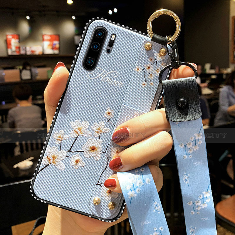 Huawei P30 Pro New Edition用シリコンケース ソフトタッチラバー 花 カバー K04 ファーウェイ 