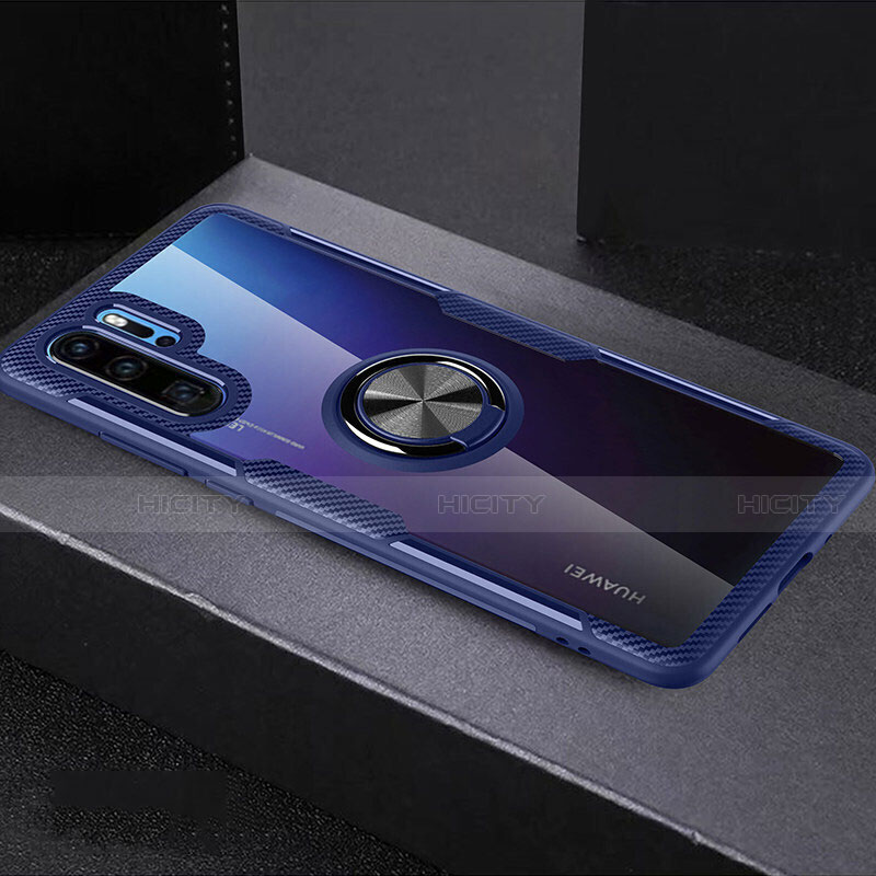 Huawei P30 Pro New Edition用極薄ソフトケース シリコンケース 耐衝撃 全面保護 クリア透明 アンド指輪 C03 ファーウェイ 